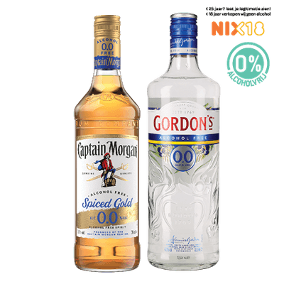 Gordon's Gin 0.0% of Captain Morgan Spiced Rum 0.0%
